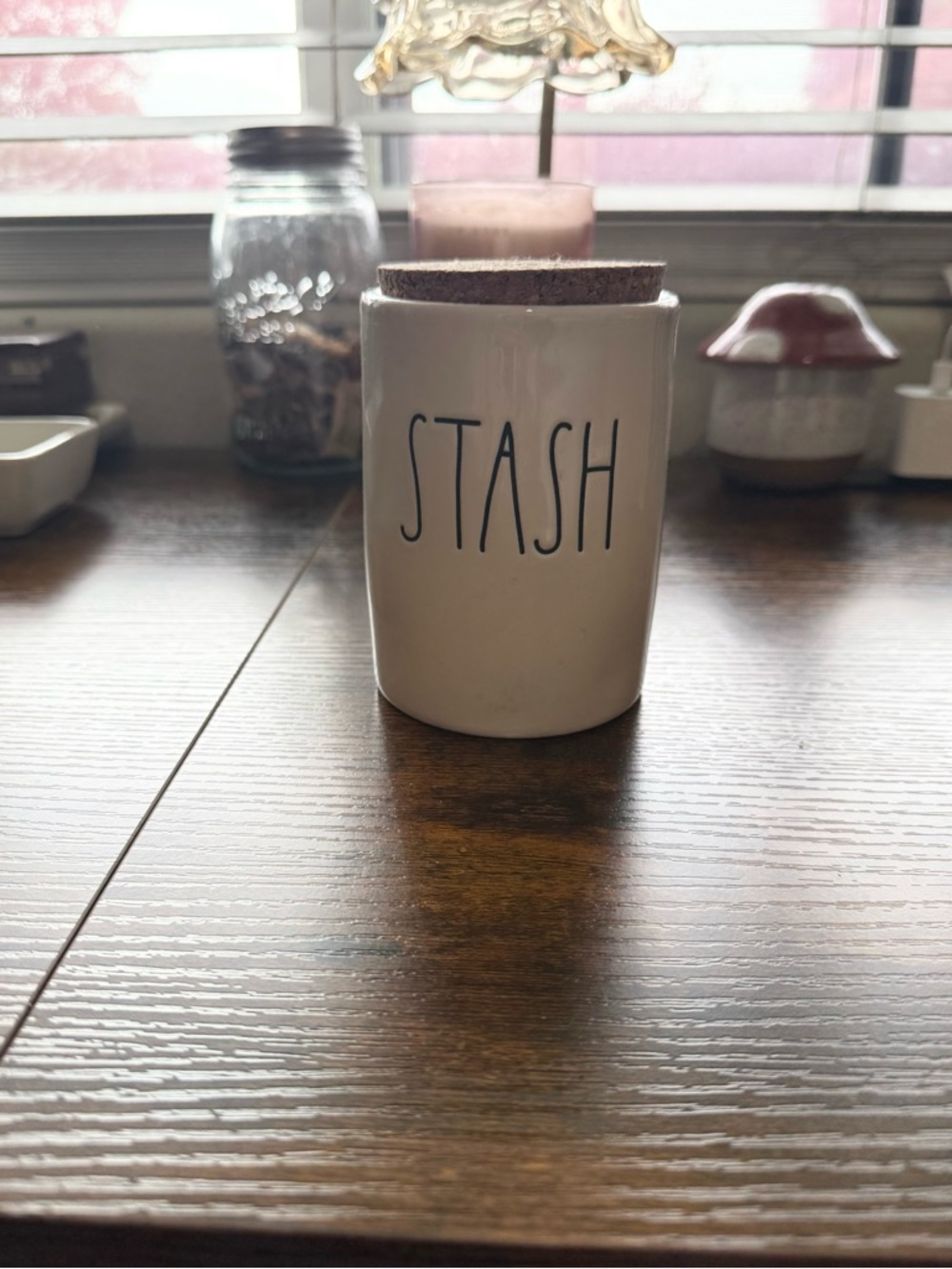 Ceramic Storage Jar with Cork Lid - White